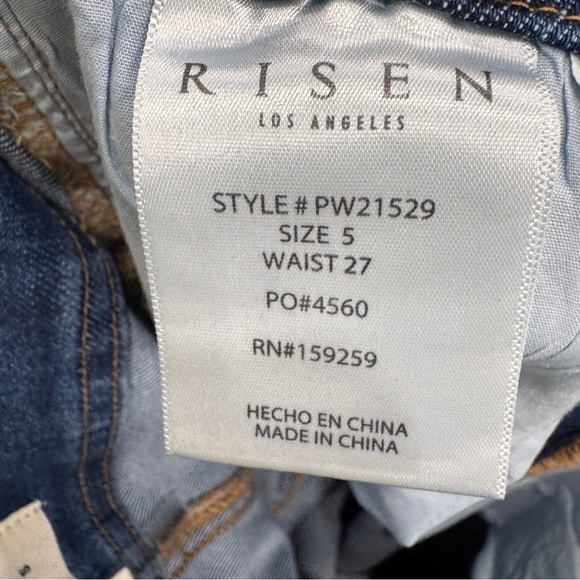 Risen Double CopperButton High Rise Medium Wash Ankle length barrel Leg Jeans - Picture 5 of 10